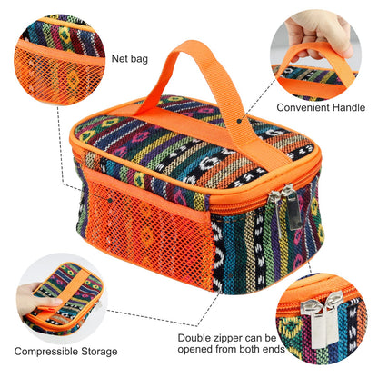6PCS Camping Spice Kit with Travel Bag – Salt, Pepper, Sugar and Herb Shakers Set, Seasoning Container for Outdoor Cooking, Hiking, and Home Use