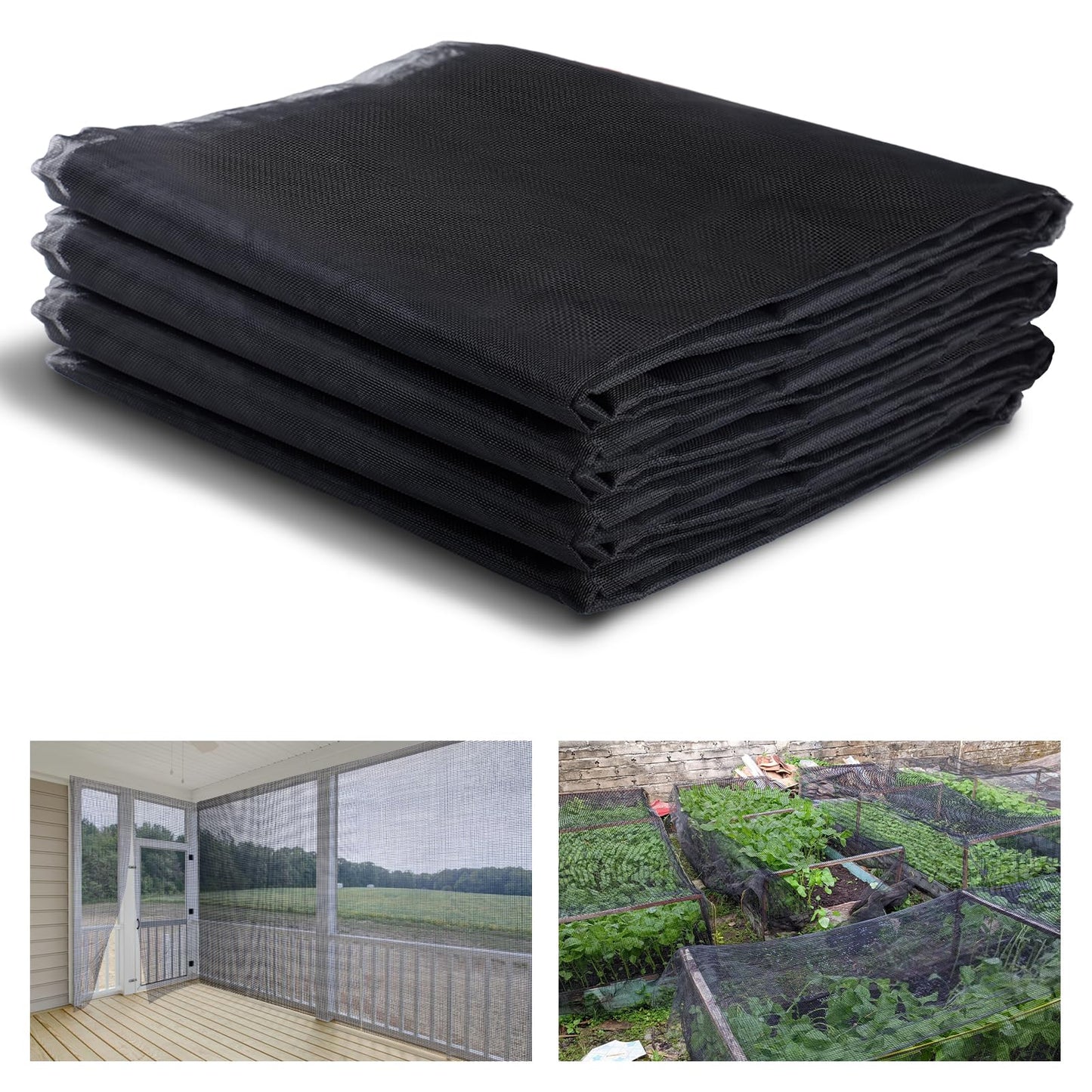 ANPHSIN Stronger Garden Mesh Netting - 10 x 33 ft PP Nanocomposite Bird Net Barrier, Mosquito Netting Screen for Outdoor Plants Vegetables Patios Balconies Terraces, Shading Rate 33% (Black)
