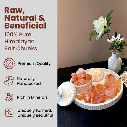 POHS Himalayan Pink Salt Chunks 11 Lbs Bag 100% Authentic Pure Natural Rock Salt Crystals, Extra Large1 .5 to 2.5 Inches chunks of rock himalayan salt.
