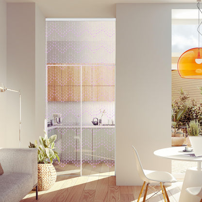 GeeComfy Crystal Beaded Curtain 35.5 x 79 Inches 45 Strands Acrylic Hanging Door Beads String Curtain Room Divider for Doorway Window Living Room Bedroom Decor, Wave Pattern - Pink