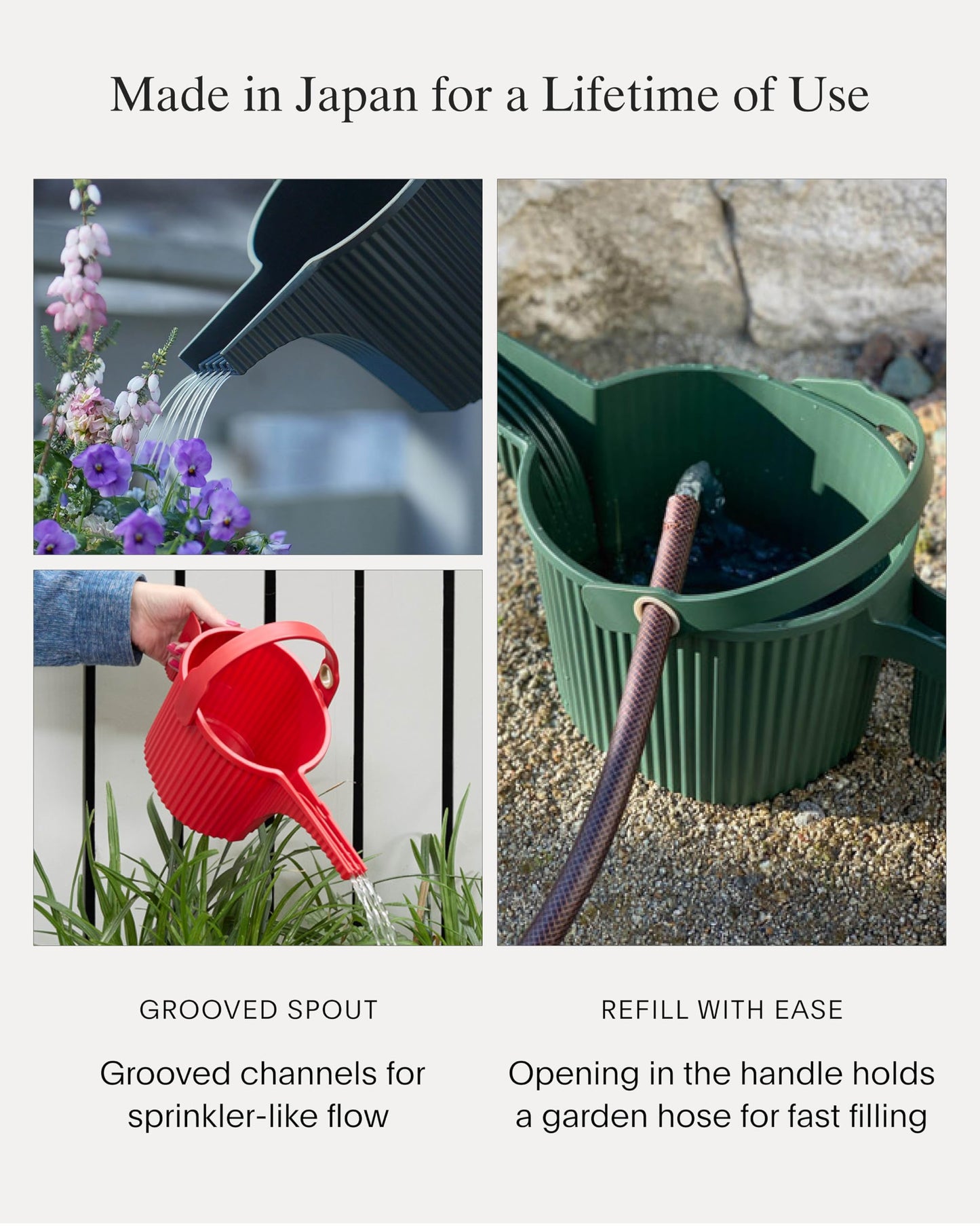 Hachiman Small Watering Can - 1.5 L Plant Watering Can with Widened Spout for Indoor and Outdoor Plants - Hands-Free Filling - 13.3" × 5.3"- Black