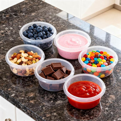 6 Pack Reusable Snack Containers with Lids 8 oz for Kids Toddler Adults,Overnight Oats Salad Food Storage Containers BPA Free Pp Food Grade
