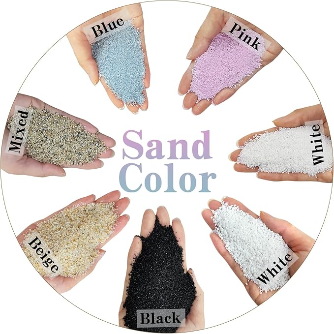 FANTIAN 5 lbs Blue Sand, 0.4-0.8 mm Decorative Sand for Aquarium, Fish Tank, Succulents, Candle, Vase, Wedding Ceremony, Arts Crafts and Bowl Fillers