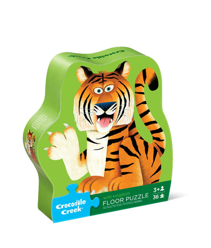 Crocodile Creek Jigsaw Puzzle, 36 Piece for Kids 3 Years and Up, Heavy-Duty Shaped Box for Storage, Finished Puzzle Size 18 x 24 inches, Wild Kingdom