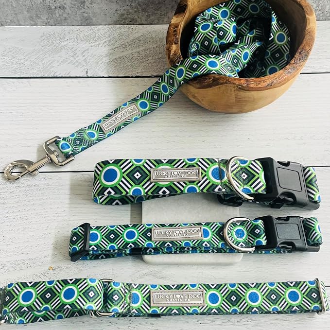 Lucky Love Dog - Easy Click Buckle Dog Collar with Leash Set Combo, Durable & Comfortable for Male & Female Dogs, Pet Collar for Small Dogs, Secure Fit - Leo Combo, Small