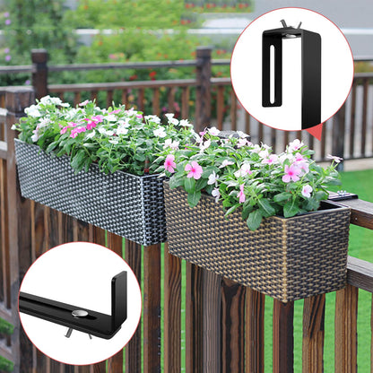 Planter Box Bracket,Flower Box Holder Brackets,Adjustable Window Box Brackets for Patio Garden Fence Pergola Balcony