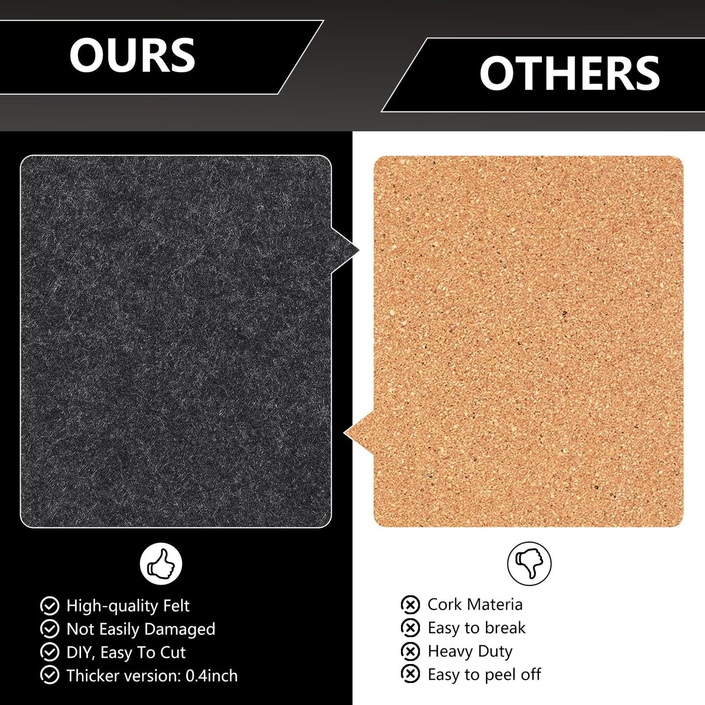 8 Packs Black White Gray Hexagon Felt Pin Board, 12" Bulletin Board with 30 Push Pins, Felt Board for Home Kitchen Office Decor, Self-Adhesive Corkboard Tiles for Walls School Message Photos Memos