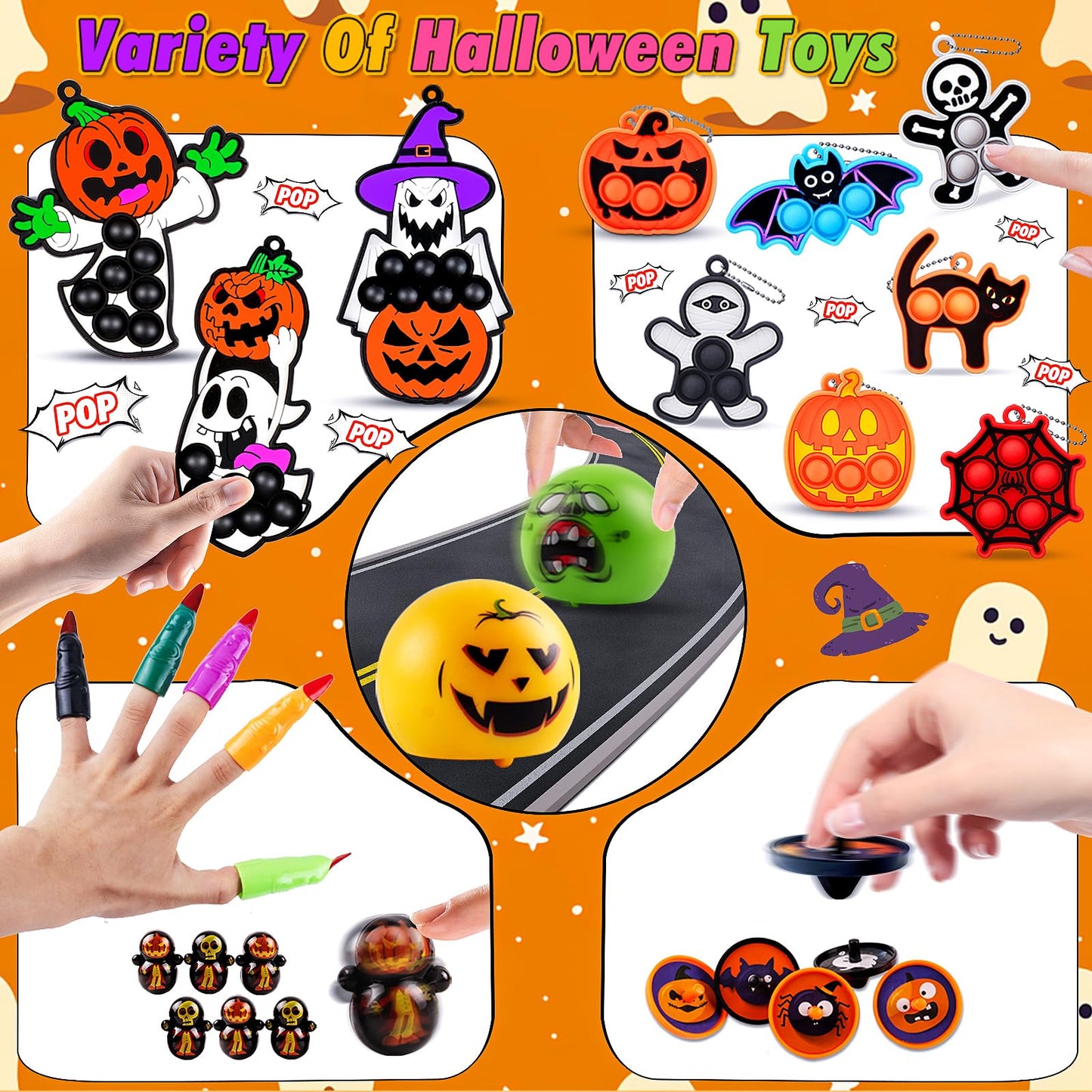 ChildFun 530 PCS Halloween Party Favors for Kids, Halloween Toys Bulk for Goodie Bags Fillers, Non-Candy Treats, Classroom Prizes, Halloween Gifts for Boys Girls