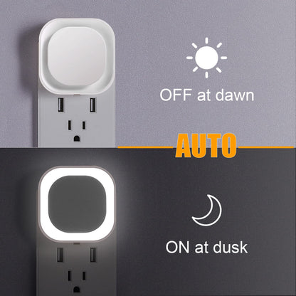 2 Pack Plug in Amber Night Light, Auto Dusk to Dawn, Soft Glow, Dimmable, Diffused Light, LED Lights for Bedroom, Kids, Bathroom, Sleep, Baby Nursery, Toddler, Hallway, Kitchen, Home Decor
