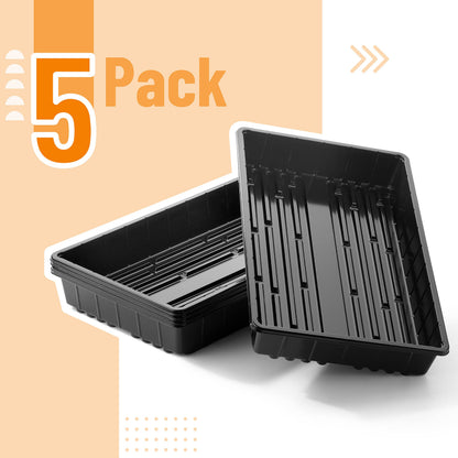 Mr. Pen- Seed Starter Trays, 5 Pack, 17"x10"x2.4", Durable Plastic Growing Trays, Stackable and Reusable Seedling Starter Kits for Indoor, Outdoor, Greenhouse Gardening, Planting, Hydroponic Systems