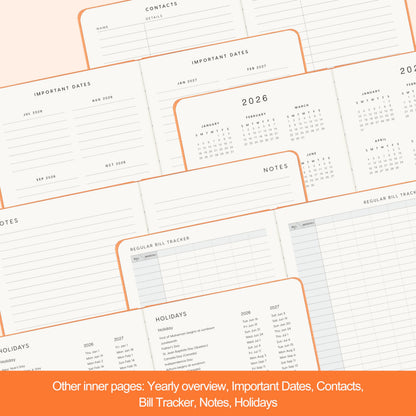 And Per Se Academic Planner 2026-2027 – Weekly & Monthly Planner, July 2026 to June 2027, A5 Leather Hardcover with Inner Pocket – Student & Teacher Organizer, 5.7" x 8"(Pumpkin Orange)