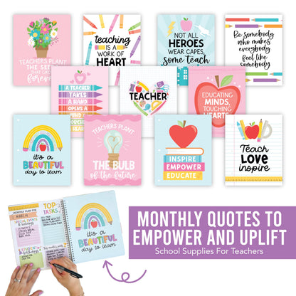Hadley Designs Teacher Planner 2025-2026 – Lesson Planner Book for Teachers Must Haves, Undated Teacher Planners, Lesson Plan Notebook, Homeschooling Planners, Teachers Appreciation Gifts