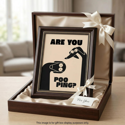 Dark Brown Framed Funny Bathroom Dog Canvas Wall Art Are You Pooping Wall Decor Picture Humor Bathrooms Animal Poster Print Painting for Toilet And Restroom Prepare To Hang