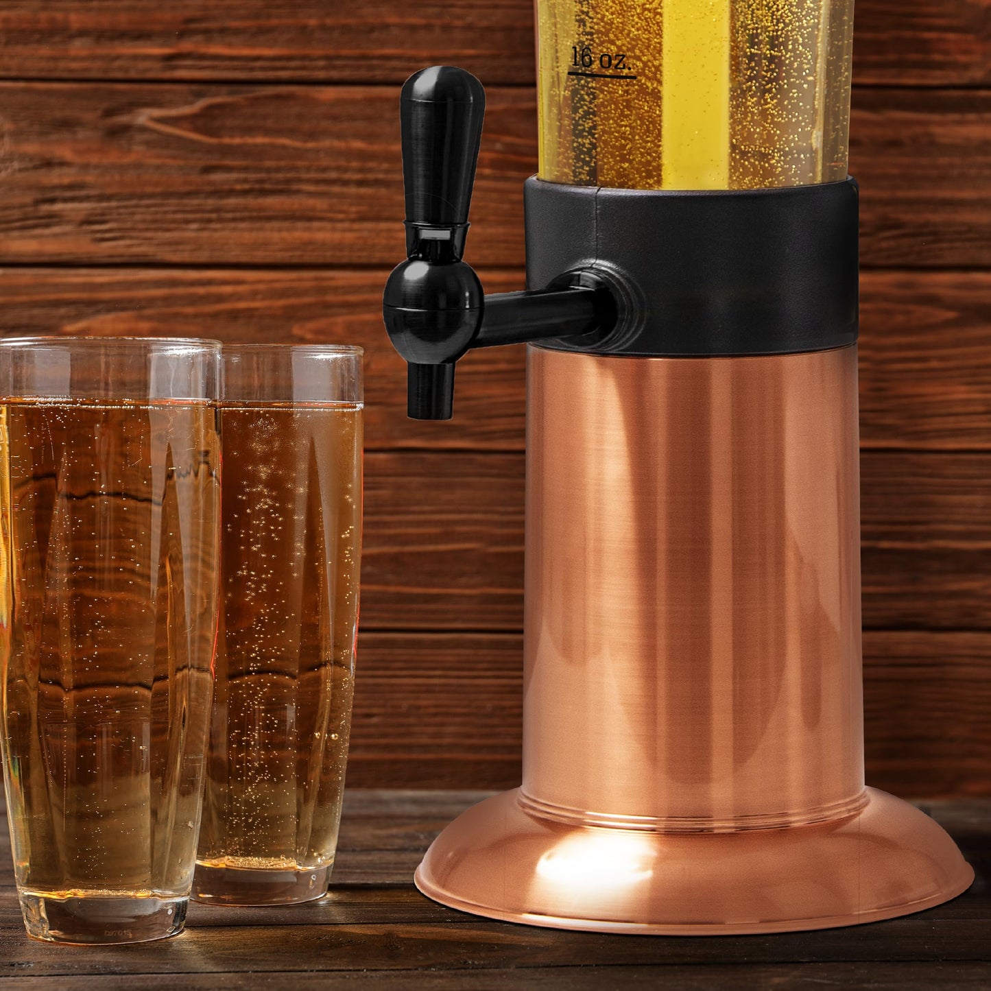 Hammer + Axe Beverage Dispenser – 88 oz Party Drink Dispenser with Ice Tube & Tap| Drink Fountain for Beer, Water, Iced Tea| Mimosa Tower| Margarita Tower| BBQ & Tailgate Essential| Home Bar Accessory