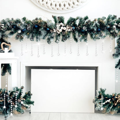 SHENLIU 100 Pcs Clear Acrylic Crystal Ornament Hanging Glass Crystals Beads Clear Acrylic Prisms Pendant Ornaments for Centerpieces, Chandelier, Celebration, Wedding, Christmas, Window Home Decoration