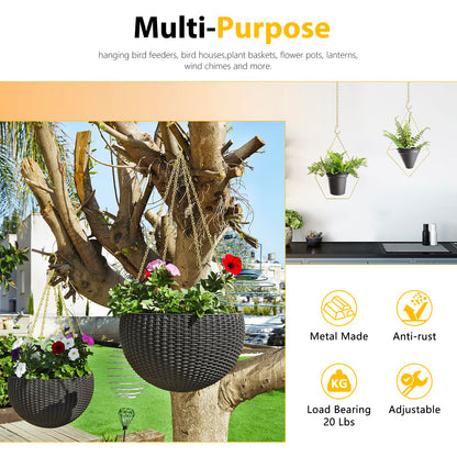 garini Hanging Plant Hooks,200 Inch Metal Glod Hanging Chain with S Hooks for Hanging Plants, Photo, Lantern, Billboards and Planters