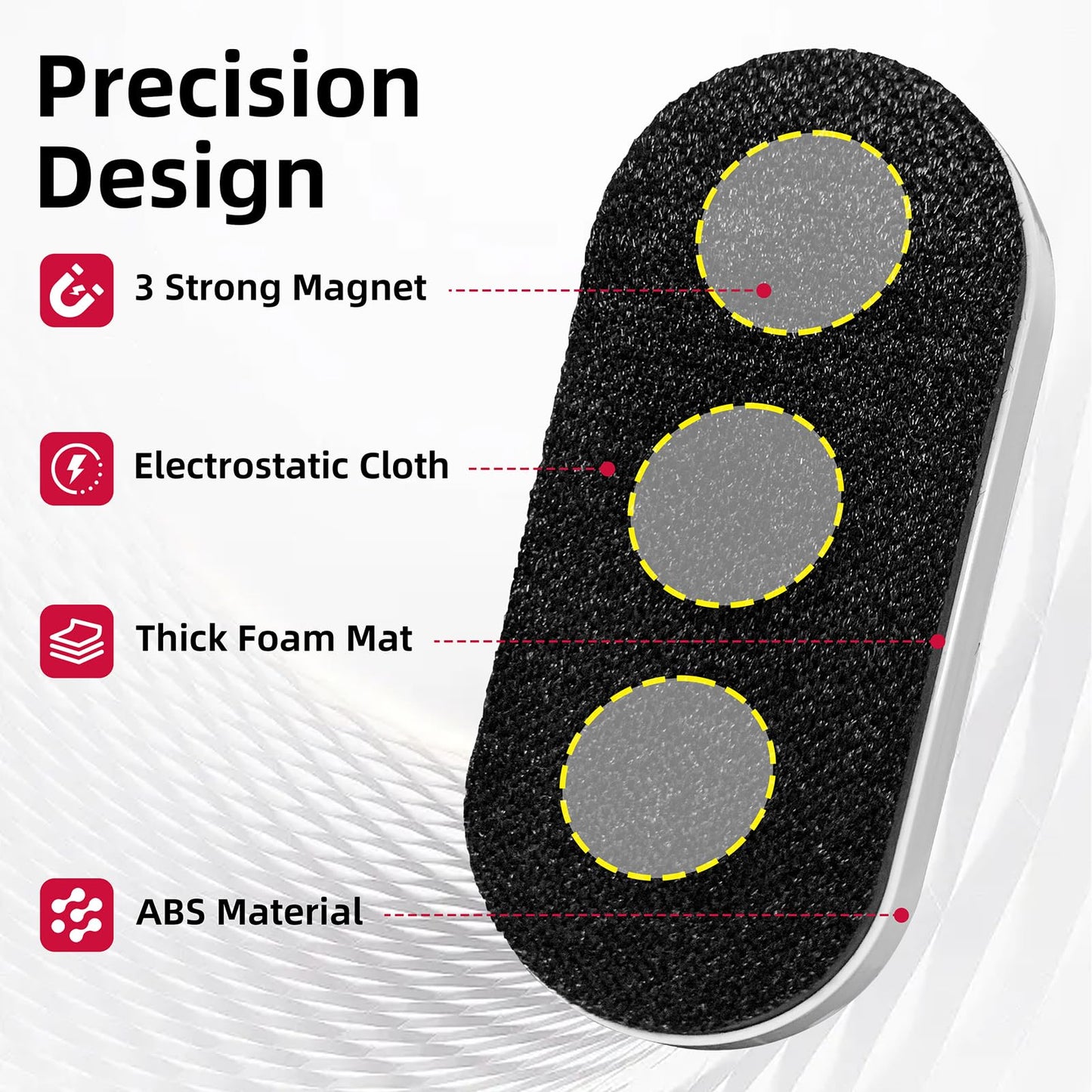 FUNISKETCH Dry Erase Eraser, Magnetic White Board Erasers - 2 Pack,Glass Board Glass Whiteboard Eraser for Office and School Supplies (Green)