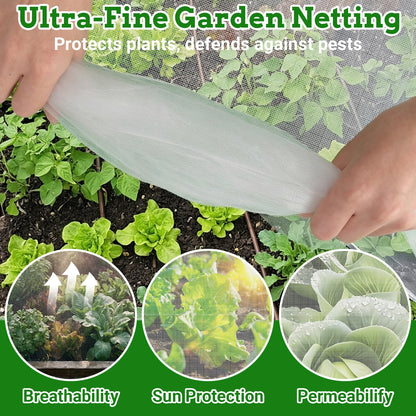Ultra Fine 10'x33' Garden Netting,Pest Barrier & Bird Netting, Plant Mesh Net Row Cover for Garden,Greenhouse,Patio,Raised Beds, Protecting Vegetables, Flowers, Trees