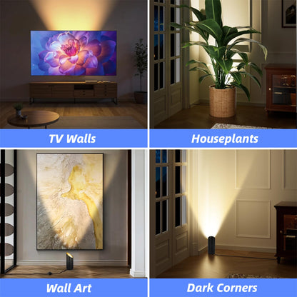 HUAEU 2 Pack Up Lights Indoor Floor Can Light, 6W 3000K GU10 LED Spotlights, Indoor Uplights for Home Accent, Plant, Artwork, 5.9FT Plug Cord & Foot Switch, Black