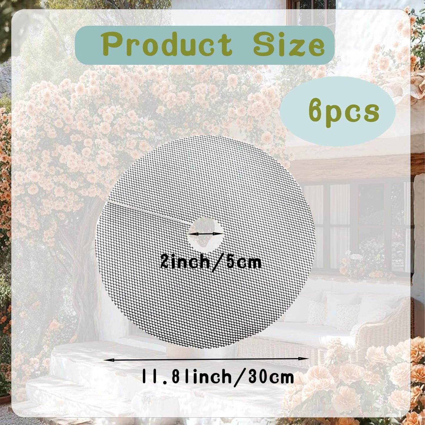 XFJYMXDM 6 Pcs 11.81 Inch Plant Pot Grids-Cuttable, Plant Pot Soil Protective Covers, Thickened Flower Protectors from Animals for Indoor Outdoor Garden Plant Protection