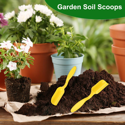 M METERXITY 20-Pack Mini Gardening Shovel Spoons, Plastic Garden Soil Scoops for Cultivation Digging Transplanting/Flower Planting/Plant Succulent, Colorful Small Gardening Tools [Yellow]