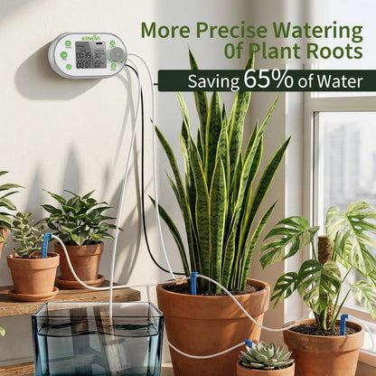 Automatic Plant Waterer, Plant Watering Device for 15 Pots, Indoor Plant Watering System, Auto Drip Irrigation Kit Programmable Water Timer with Smart Humidity Detection