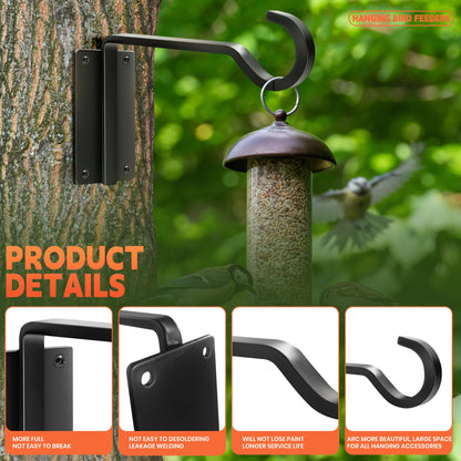 BAERFO Plant Hanger Outdoor(6 Inch/2 Pack) Heavy Duty Hanging Plant Bracket for Hanging Plants Outside, Plant Wall Hooks for Bird Feeders, Wind Chimes, Flower Baskets