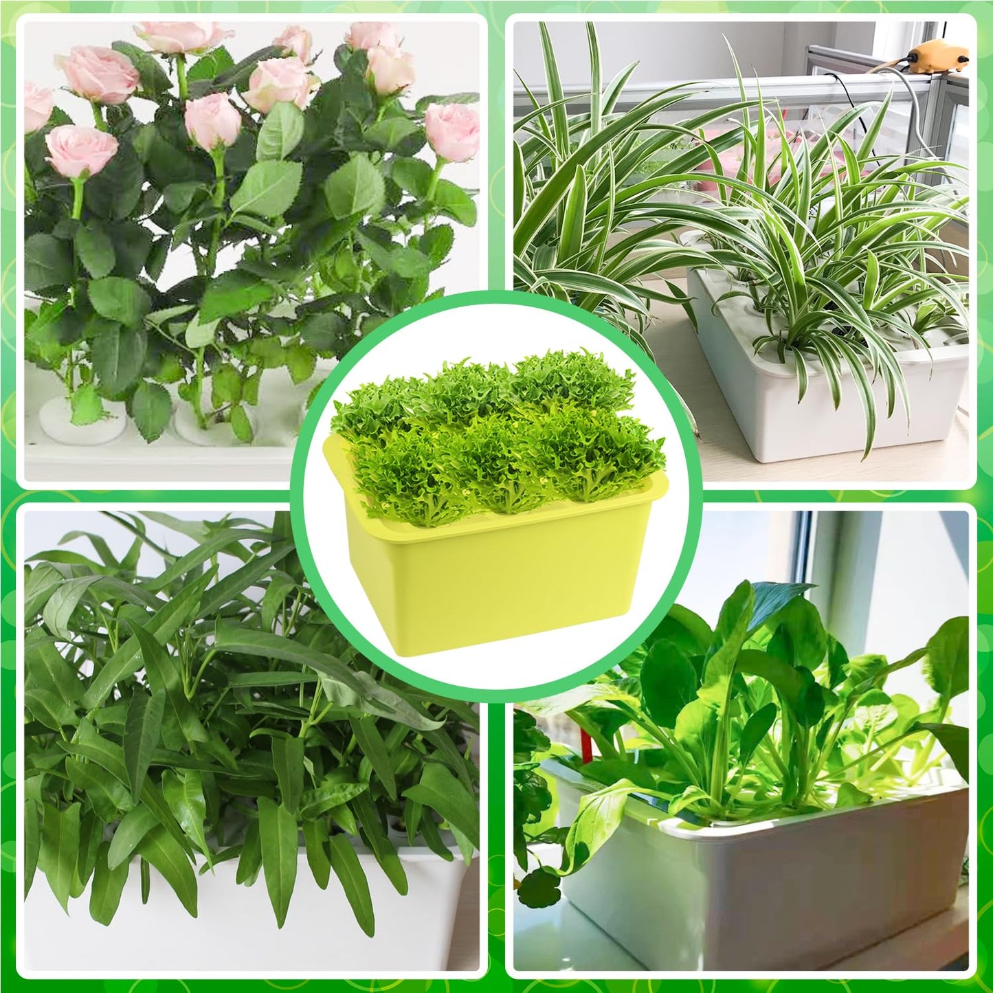Aunifun Hydroponics Grower Kit Hydroponic SystemSelf Watering Indoor Hydroponics Tools DIY Planting Container Include Aquarium Air Pump Buoy Planting Box