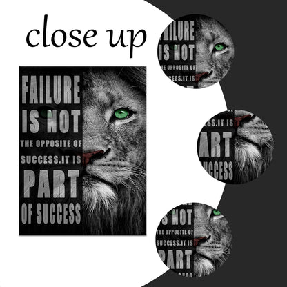 Motivational Lion Canvas Office Print Wall Art Animal Inspirational Picture Animal Poster Painting Modern Inspiring Artwork for Home Living Room Bedroom Office Decor Ready to Hang [30''W x 40''H]