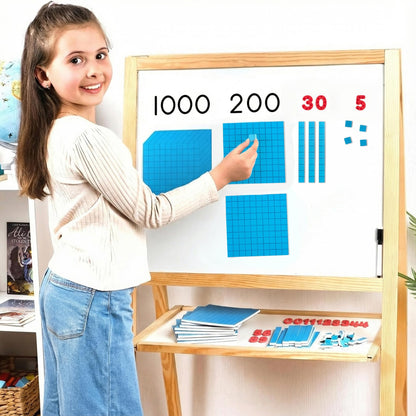 153 PCS Jumbo Magnetic Base Ten Blocks - Place Value Blocks - Math Manipulatives K-3 for Elementary Classroom, Number Blocks, Math Counters for Kids, Counting Cubes, Base 10 for 1st 2nd 3rd Grade