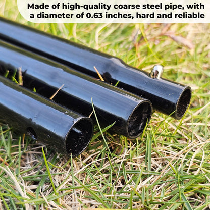 JPOIP 72 Inch Garden Stake Netting Support, Black Heavy Duty Powder Coated Steel Frame for Garden Fencing, Plant & Crop Protection from Wildlife (12 Sets)
