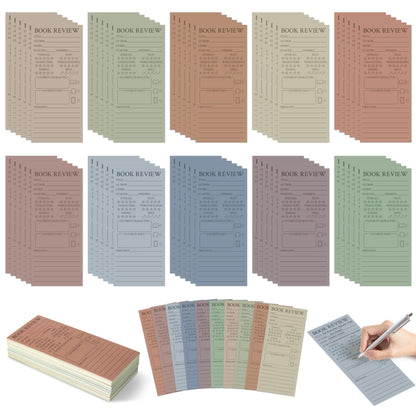 L1rabe Boho Book Review Bookmarks - Back to School Gift 120Pcs Book Page Marker Reading Log for Readers Bookworm Bookish Gift, Reading Page Tracker for Students Teachers Women to Review & Tracker