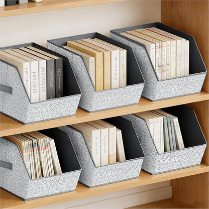Homsorout Large Closet Storage Cubes - Closet Storage Bins with Dual Handles for Clothes, Towels, Toys, Shelf Organizer Bins for Bedroom, Nursery, Shelves, Small Spaces, Ant Light Gray, 3 Pack