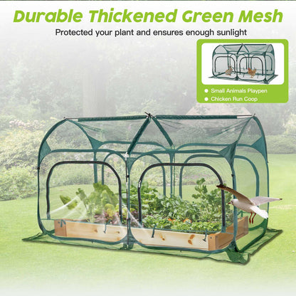Poray Large 6.6x3.3FT Tunnel Plant Netting Cover, Pop up Crop Cage Gardening Net Cover for Protecting Vegetables &Fruits,Durable Gardening Net for Plant and Small Animals