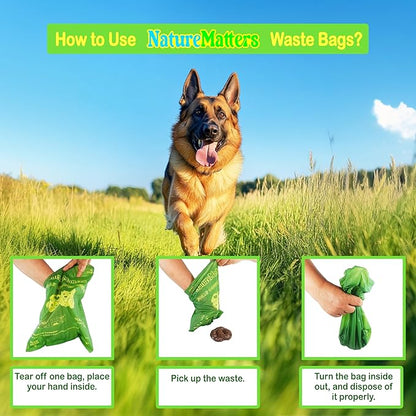 Cornstarch-Based Dog Waste Bags – TÜV Austria Certified Materials | Strong & Leakproof | Eco-Friendly Pet Cleanup | 10% Donated to Charity | 270 Count