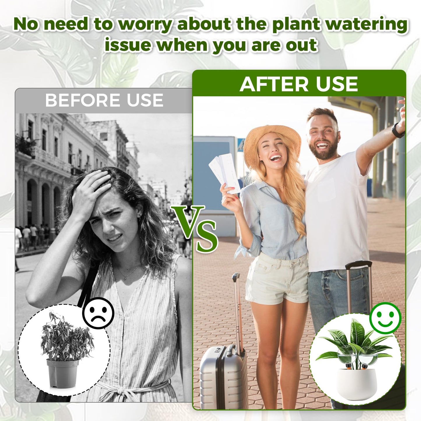 GLOBNGIAO 4 Pcs Self Watering Globes Plastic Automatic Watering Planter for Indoor Plants 17.5 oz drip Irrigation Watering Bulbs with Slow Release Control (Transparent)