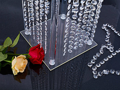 Lovecat Set of 2 Acrylic Vases, Wedding Centerpieces for Table, Clear Columnar Flower Stands, Flower Display Racks, Tall Chandelier Vases for Birthday Party Wedding Home Decor (31.5" x2pcs)