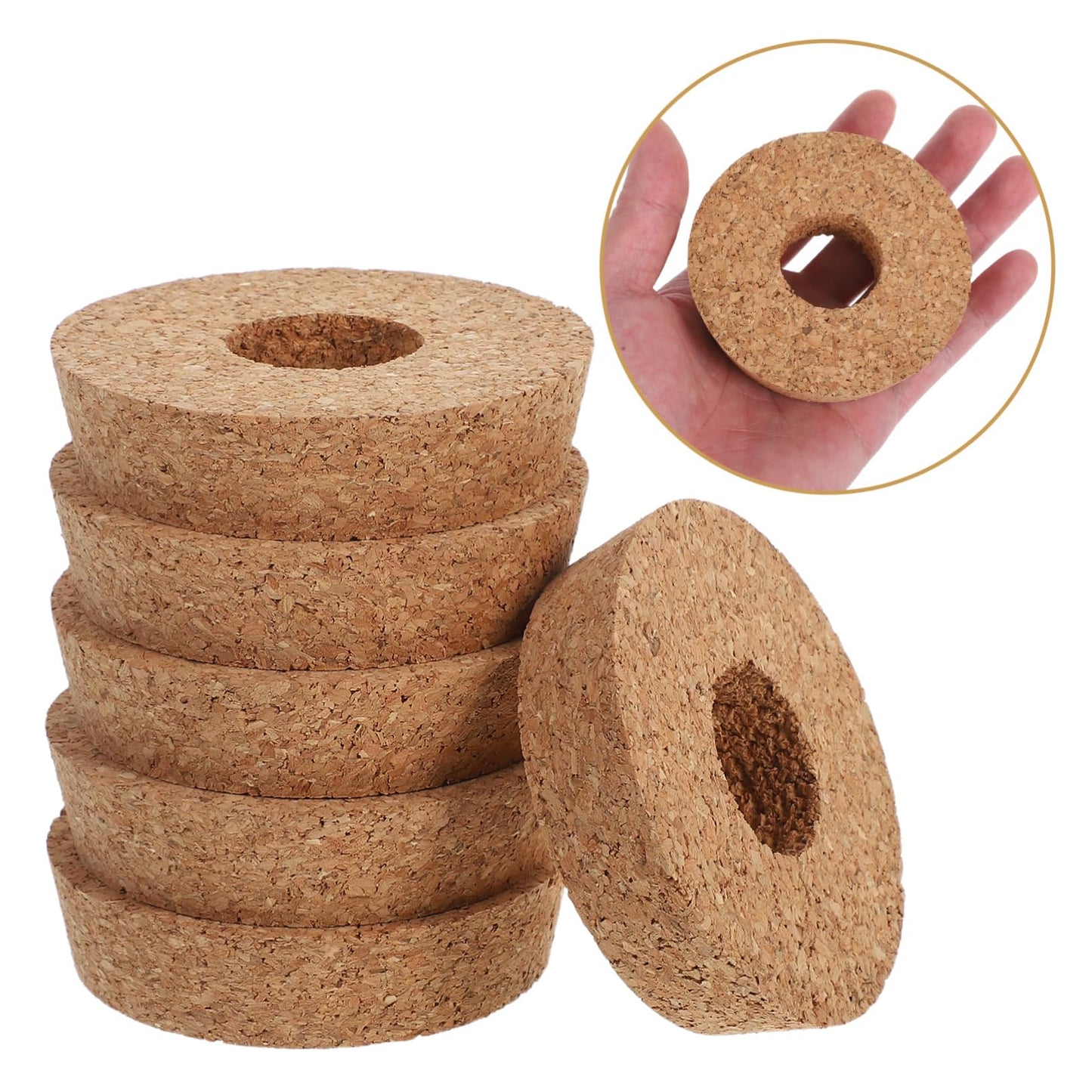 YARNOW 6pcs Decorative Glass Bottles Ventilated Cork Stopper for Hydroponic Plants Terrarium and Crafts Unique Center Hole Design