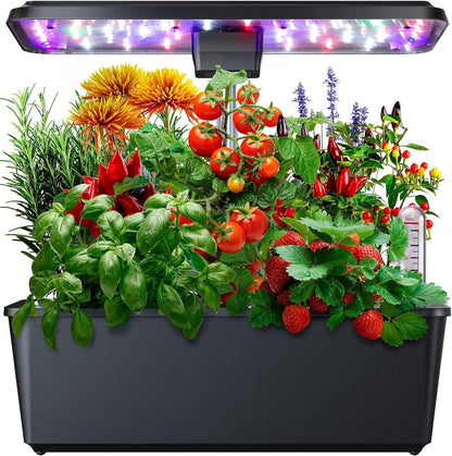 KIMORE 12 Pods Hydroponics Growing System, Indoor Garden with 36W Full Spectrum LED Grow Light in 5 Colors, Height Adjustable Up to 23", Automatic Timer Gardening Gifts for Women Christmas