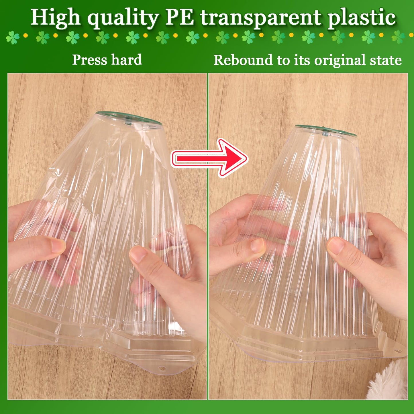VICAMB 20 Pack Garden Cloches for Plants with 40PCS Ground Stakes,Clear Reusable Bell Covers with Rotatable Vent for Plant Protection,Garden Protector from Animals Birds Chicken,7.9" H X 6.7" D