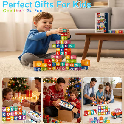 FSOUEHY Magnetic Letters and Numbers for Kids - 40 Piece Educational Alphabet Magnets Set with Premium Tin Case, Perfect for Toddlers Ages 3-8 Learning Spelling Reading Math on Fridge, Preschool Gift