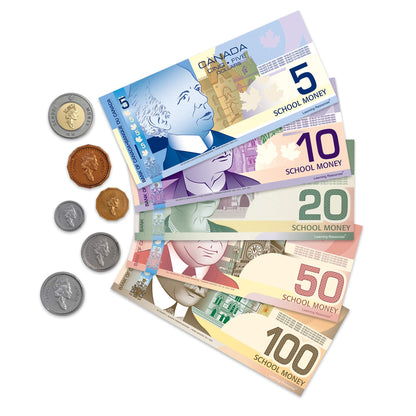 Learning Resources Canadian Currency X-Change Activity Set - Money for Learning, Pretend Play Money Set for Kids, Pretend Dollar Bills, Toy Coins, Canadian Play Cash