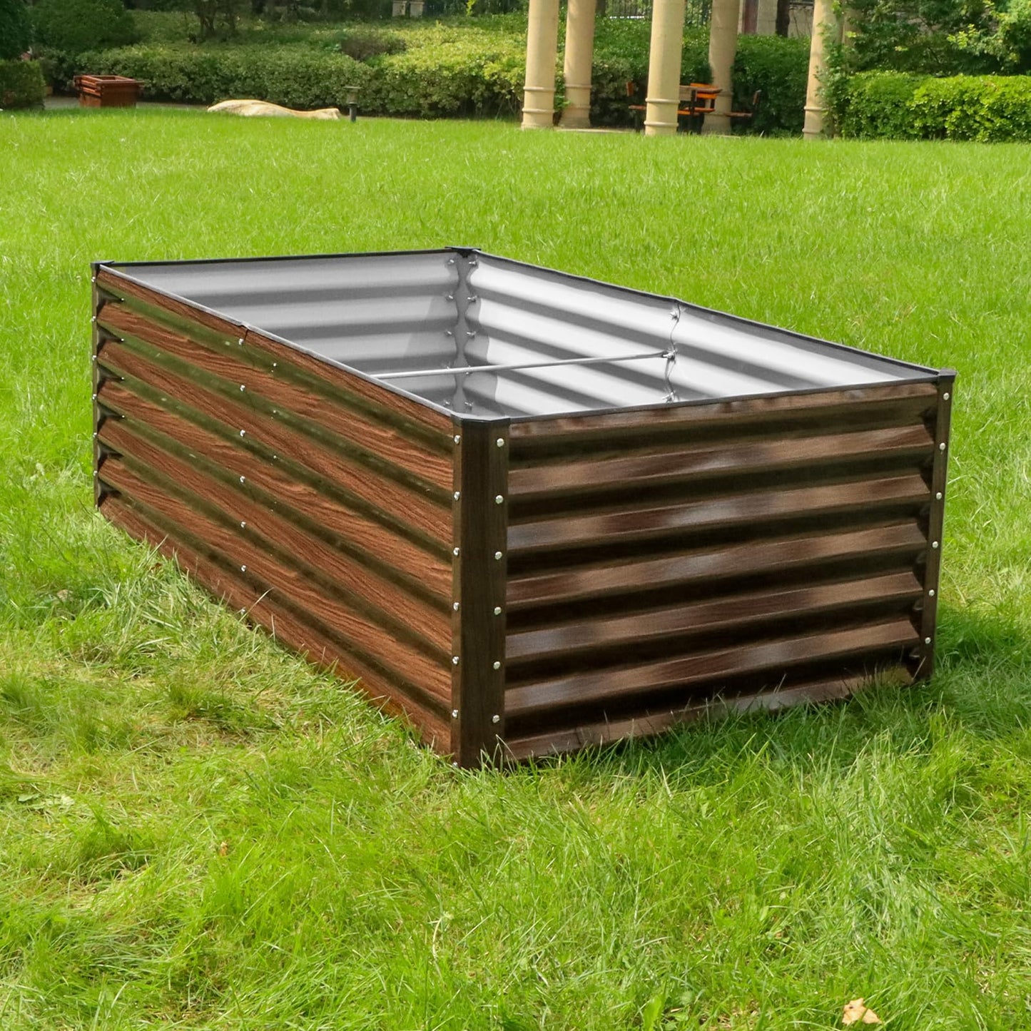 SnugNiture Galvanized Raised Garden Bed 6x3x2FT Outdoor Large Metal Planter Box Steel Kit for Planting Vegetables, Flowers