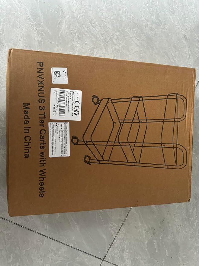 3-Tier Rolling Cart, Metal Utility Storage Carts with Wheels,Blue | Multi-Functional Organizer Easy Assembly Snack Cart