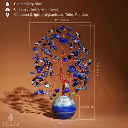 Crystal Tree of Life Home and Office Decor Gifts for Women, Lapis Lazuli Chakra Healing Stones Feng Shui Bonsai Tree for Positive Energy, Money, Good Luck, Christmas Decor, Birthday Gifts for Mom
