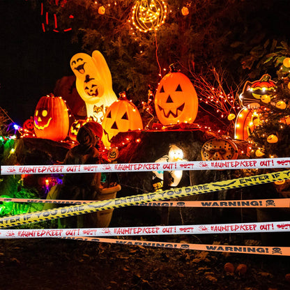 Chaoaixx 3 Pcs Halloween Fright Tape Bundle - Warning - Enter If You Dare - Haunted Keep Out, 3inx90ft Halloween Decoration Clearance,Caution Tape for Haunted Houses, Danger, Beware and Attention