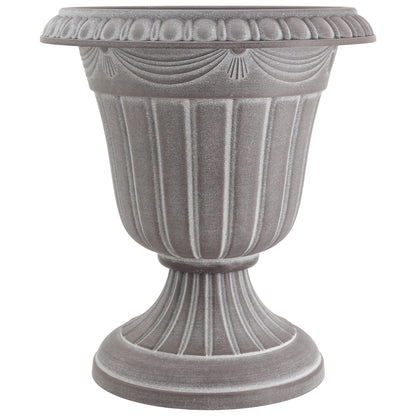 Arcadia Garden Products PL20WW Indoor/Outdoor Classic Traditional Plastic Urn Planter, Whitewash, 10" x 12", White Wash