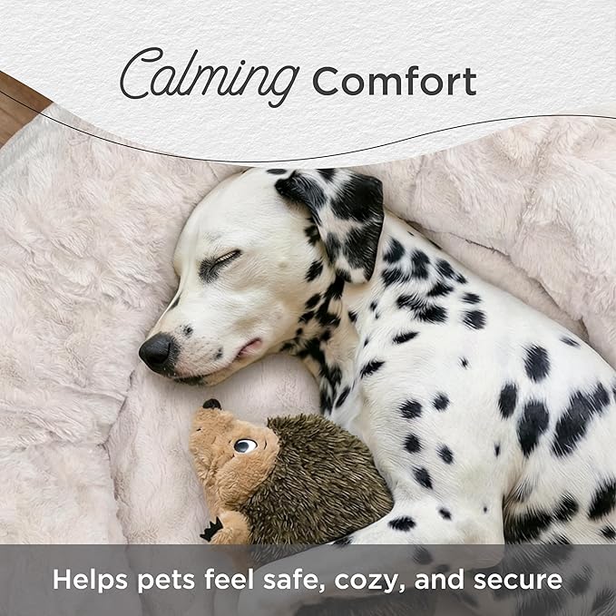 Best Friends by Sheri The Original Calming Donut Dog Bed for Medium Dogs up to 45 lbs, Lux Faux Fur, Gray, Medium, 30" x 30"