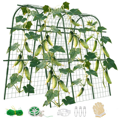65"×48" Cucumber Trellis for Raised Bed, U-Shape Garden Trellis for Climbing Plants Outdoor, Metal Arch Vegetables Trellis, Detachable Cucumber Plant Support for Tomato,Squash