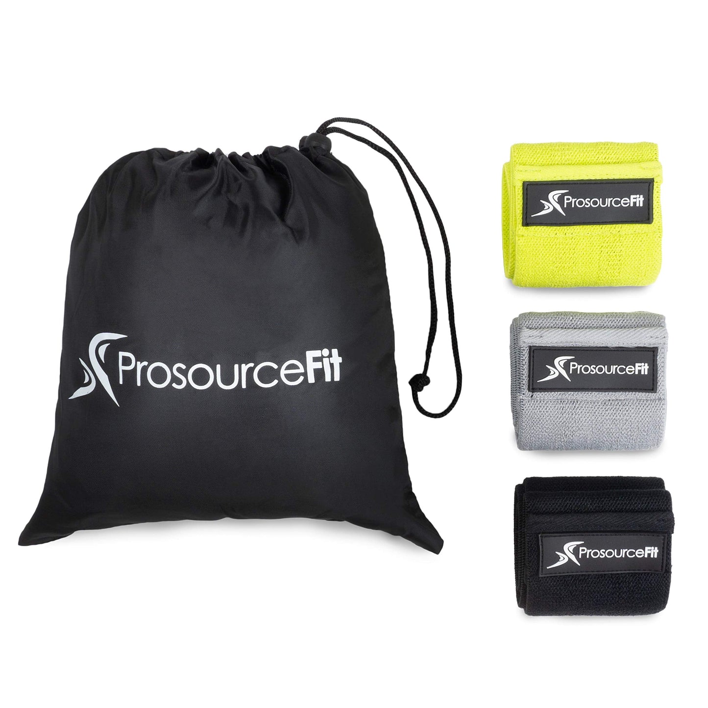 ProsourceFit Fabric Loop Resistance Bands Set with Anti-Slip Grip, Mini Workout Bands for Fitness Training to Tone Legs, Glutes and Booty